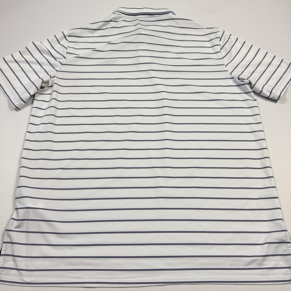 RLX Ralph Lauren Polo Shirt Mens Large White Striped‎ Golf Stretch Performance - Picture 12 of 13